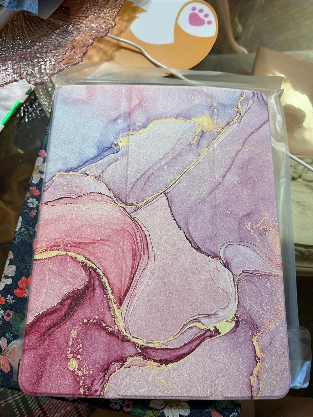 Marbled Pink & Purple IPAD Air 13 Case